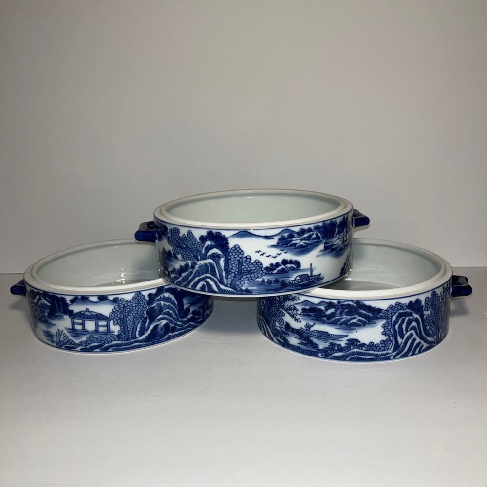 Rare Bombay Porcelain Blue Willow Tiffin Lunch Box Chinese Dragon Stacking Dish - Picture 9 of 9